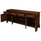 Stewart Queen Ann Style Solid Mahogany 4 Doors 4 Drawers 200cm Buffet / Sideboard in Mahogany - Chocolate Wood