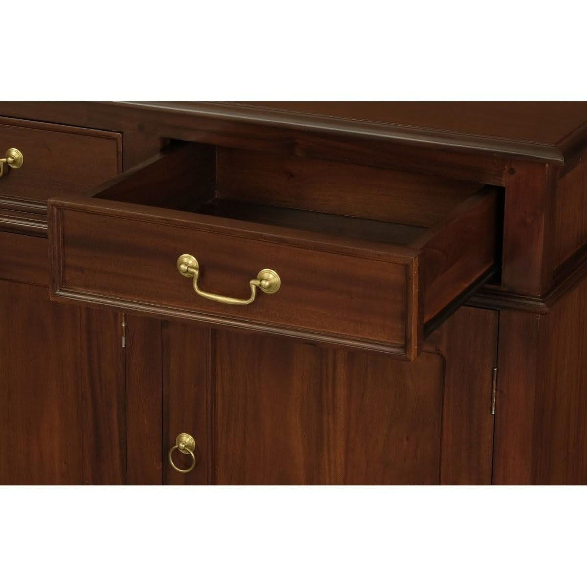 Stewart Queen Ann Style Solid Mahogany 4 Doors 4 Drawers 200cm Buffet / Sideboard in Mahogany - Chocolate Wood