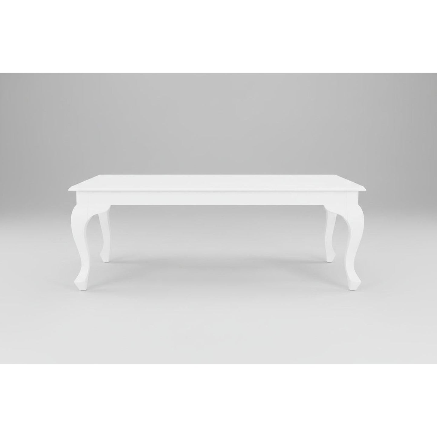 Stewart Queen Ann Style Solid Mahogany Coffee Table 120cm in White - Chocolate Wood