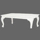 Stewart Queen Ann Style Solid Mahogany Coffee Table 120cm in White - Chocolate Wood