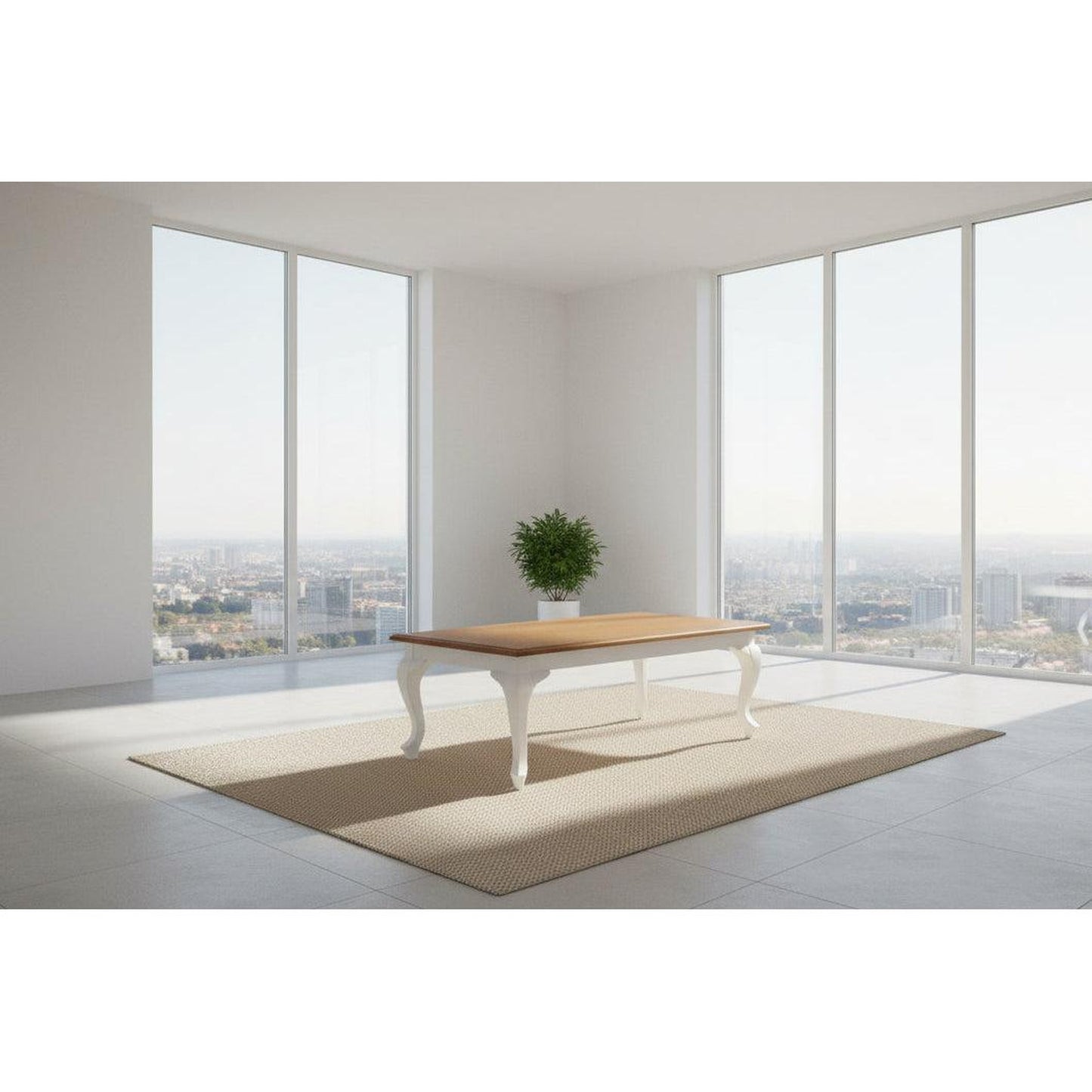 Stewart Queen Ann Style Solid Mahogany Coffee Table 120cm in White / Caramel - Chocolate Wood