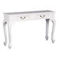 Stewart Queen Ann Style Solid Mahogany Console Table / Hall Table 2 Drawers 120cm in White - Chocolate Wood
