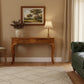 STEWART QUEEN ANN STYLE SOLID MAHOGANY CONSOLE TABLE/CONSOLE IN LIGHT PECAN - MyChocolateWood
