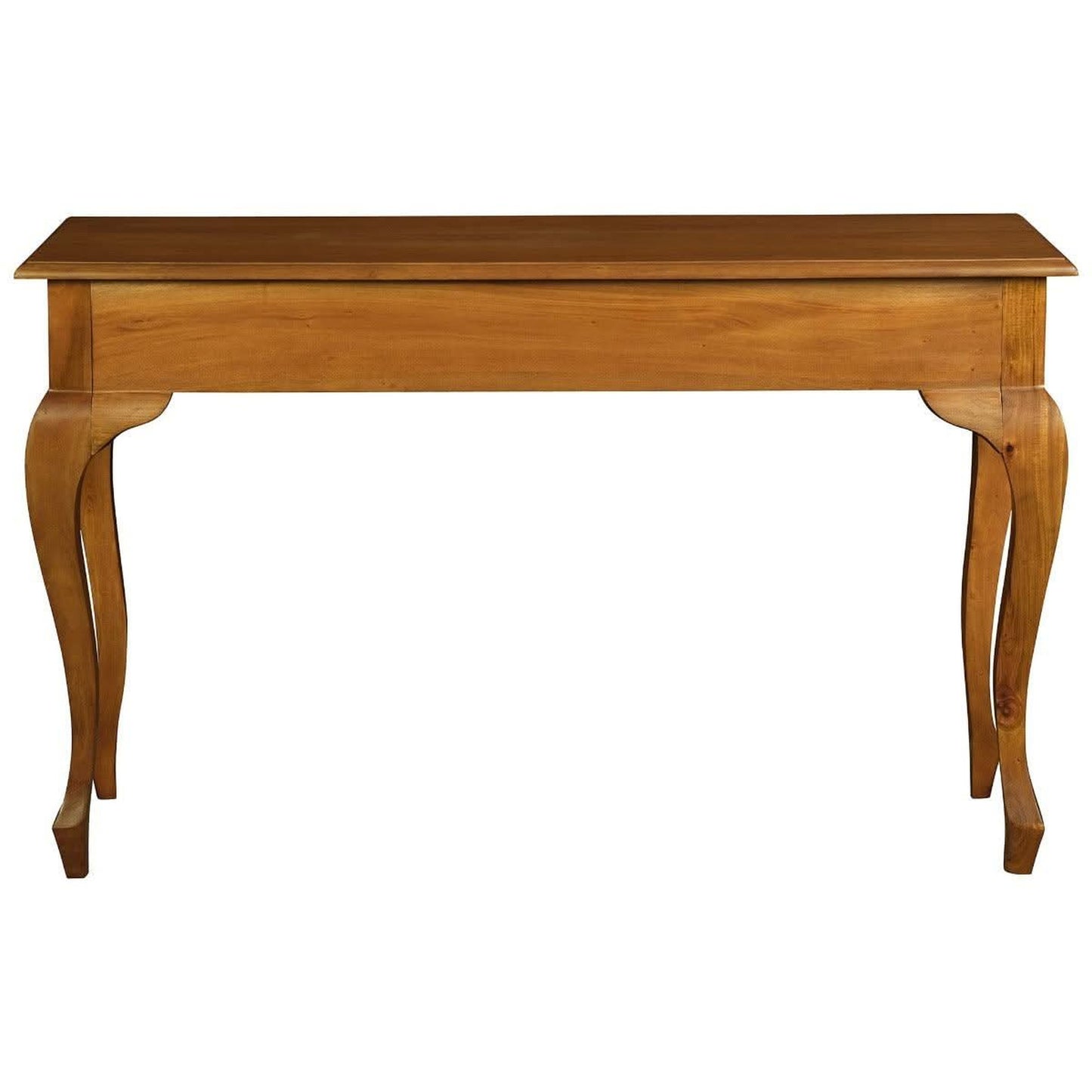 Stewart Queen Ann Style Solid Mahogany Console Table / Hall Table 2 Drawers 120cm in Light Pecan - Chocolate Wood