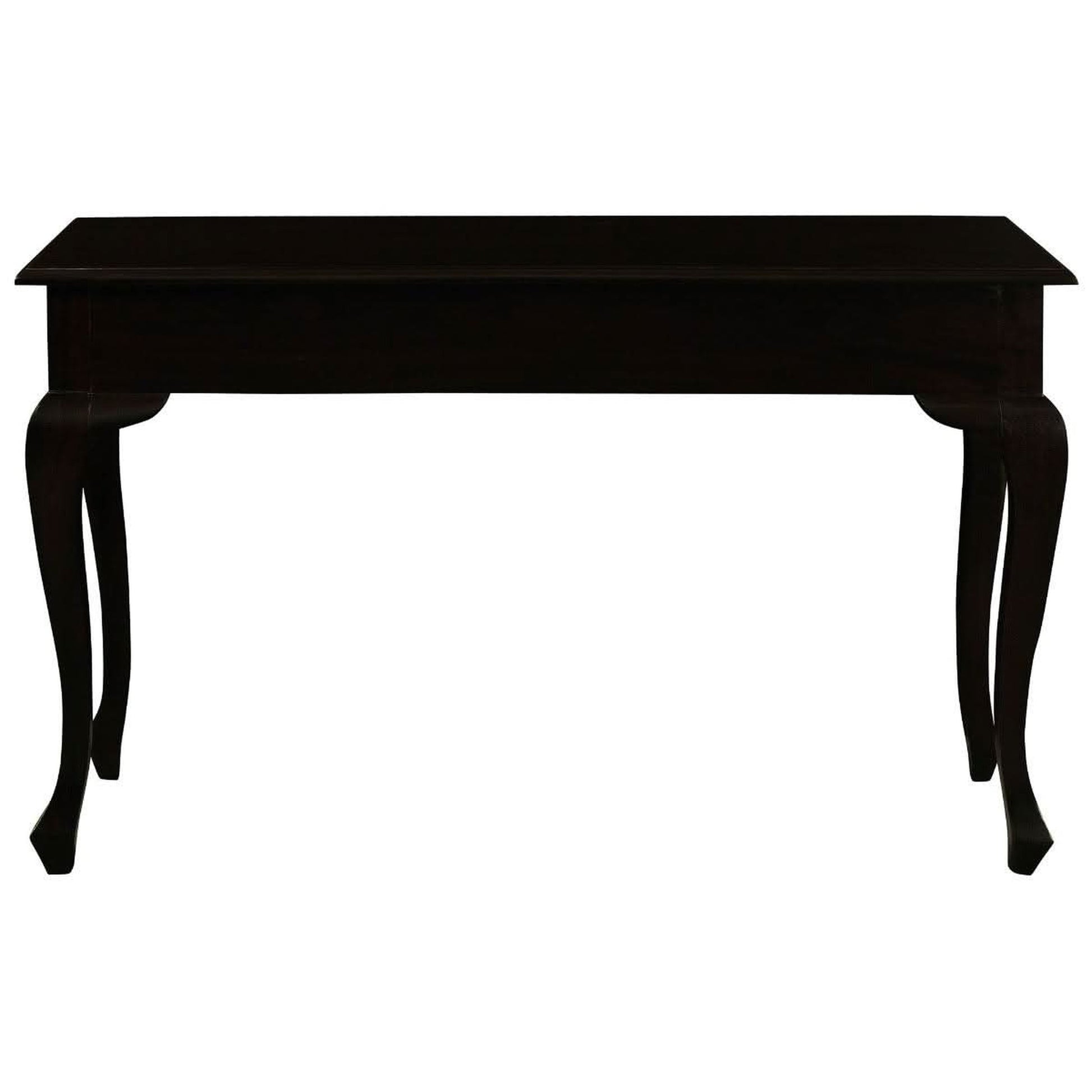 Stewart Queen Ann Style Solid Mahogany Console Table / Hall Table 2 Drawers 120cm in Chocolate - Chocolate Wood