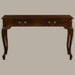 STEWART QUEEN ANN STYLE SOLID MAHOGANY CONSOLE TABLE/HALL TABLE 2 DRAWERS IN MAHOGANY COLOUR 120CM - MyChocolateWood