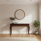 STEWART QUEEN ANN STYLE SOLID MAHOGANY  CONSOLE TABLE/HALL TABLE 2 DRAWERS IN MAHOGANY COLOUR 120CM - MyChocolateWood