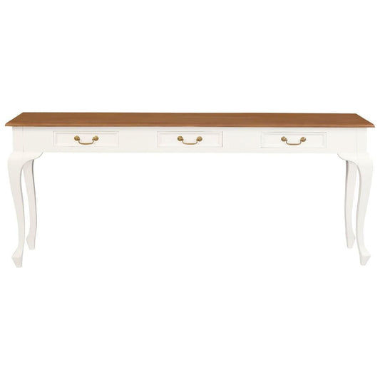 STEWART QUEEN ANN STYLE SOLID MAHOGANY CONSOLE TABLE/HALLWAY TABLE 3 DRAWERS 180CM - MyChocolateWood