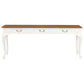 Stewart Queen Ann Style Solid Mahogany Console Table 3 Drawers 180cm in White / Caramel - Chocolate Wood