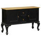 Stewart Queen Ann Style Solid Mahogany Sofa Table 2 Doors 2 Drawers 130cm in Black / Caramel - Chocolate Wood
