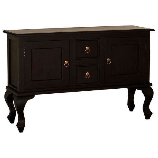 STEWART QUEEN ANN STYLE SOLID MAHOGANY SOFA TABLE 2 DOORS 2 DRAWERS CHOCOLATE 130CM - MyChocolateWood