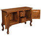 Stewart Queen Ann Style Solid Mahogany Sofa Table 2 Doors 2 Drawers 130cm in Light Pecan - Chocolate Wood