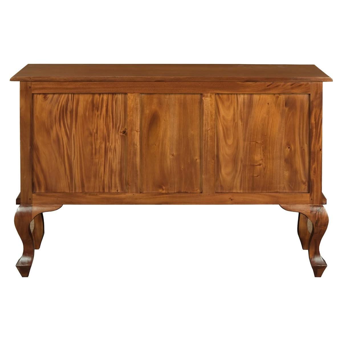 Stewart Queen Ann Style Solid Mahogany Sofa Table 2 Doors 2 Drawers 130cm in Light Pecan - Chocolate Wood