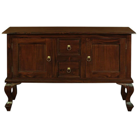 STEWART QUEEN ANN STYLE SOLID MAHOGANY SOFA TABLE IN MAHOGANY COLOUR 2 DOORS 2 DRAWERS 130CM - MyChocolateWood