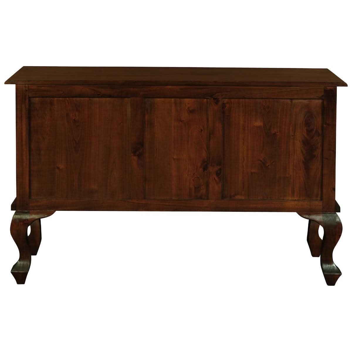 Stewart Queen Ann Style Solid Mahogany Sofa Table 2 Doors 2 Drawers 130cm in Mahogany - Chocolate Wood