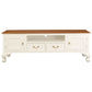 Stewart Queen Ann Style Solid Mahogany TV Entertainment Unit 2 Doors 2 Drawers 180cm in White / Caramel - Chocolate Wood