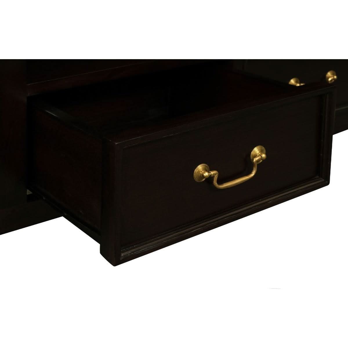 STEWART QUEEN ANN STYLE SOLID MAHOGANYTV ENTERTAINMENT UNIT 2 DOORS 2 DRAWERS CHOCOLATE 180CM - MyChocolateWood