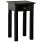 Straight Leg Solid Mahogany Side Table in Black drawer