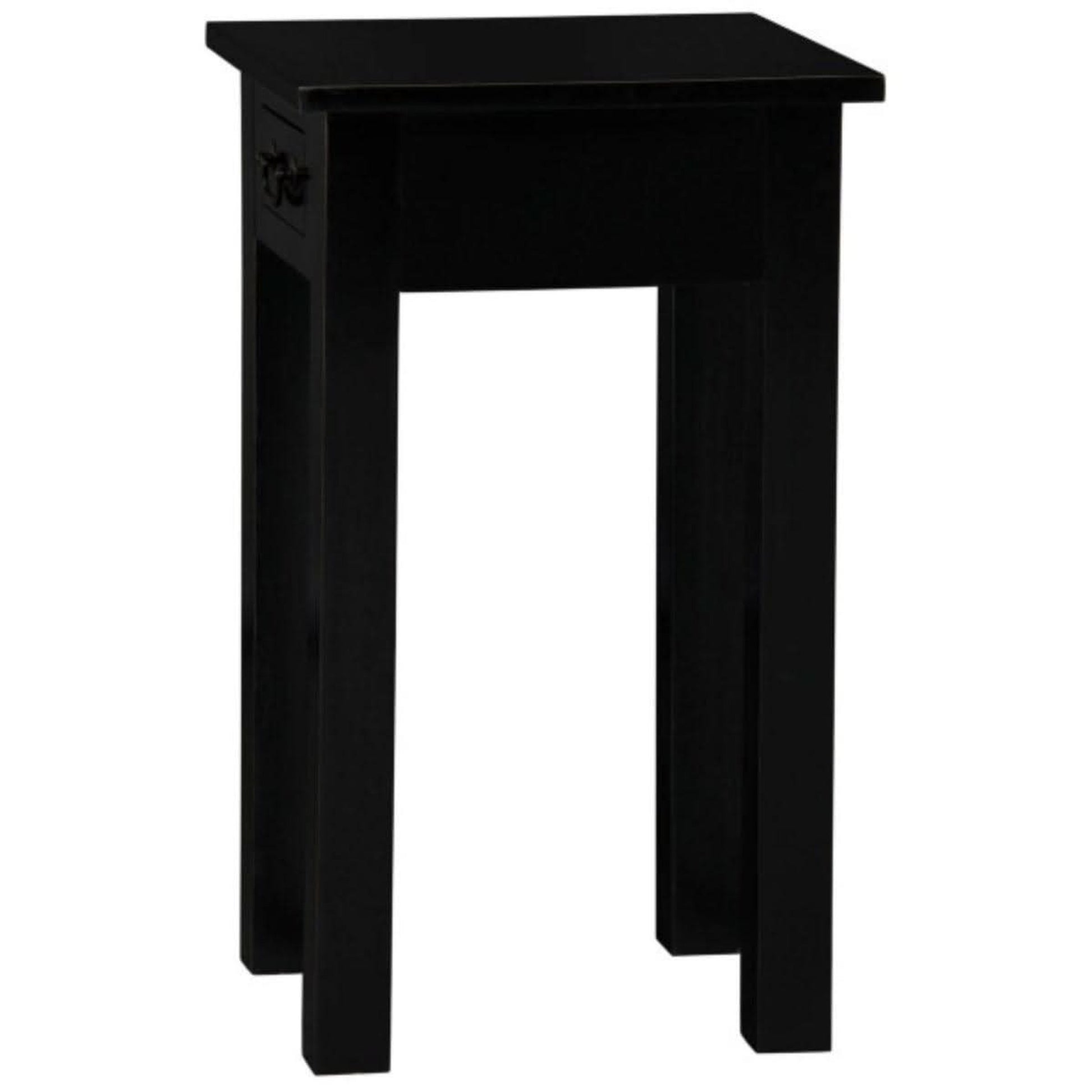 Straight Leg Solid Mahogany Side Table in Black angle