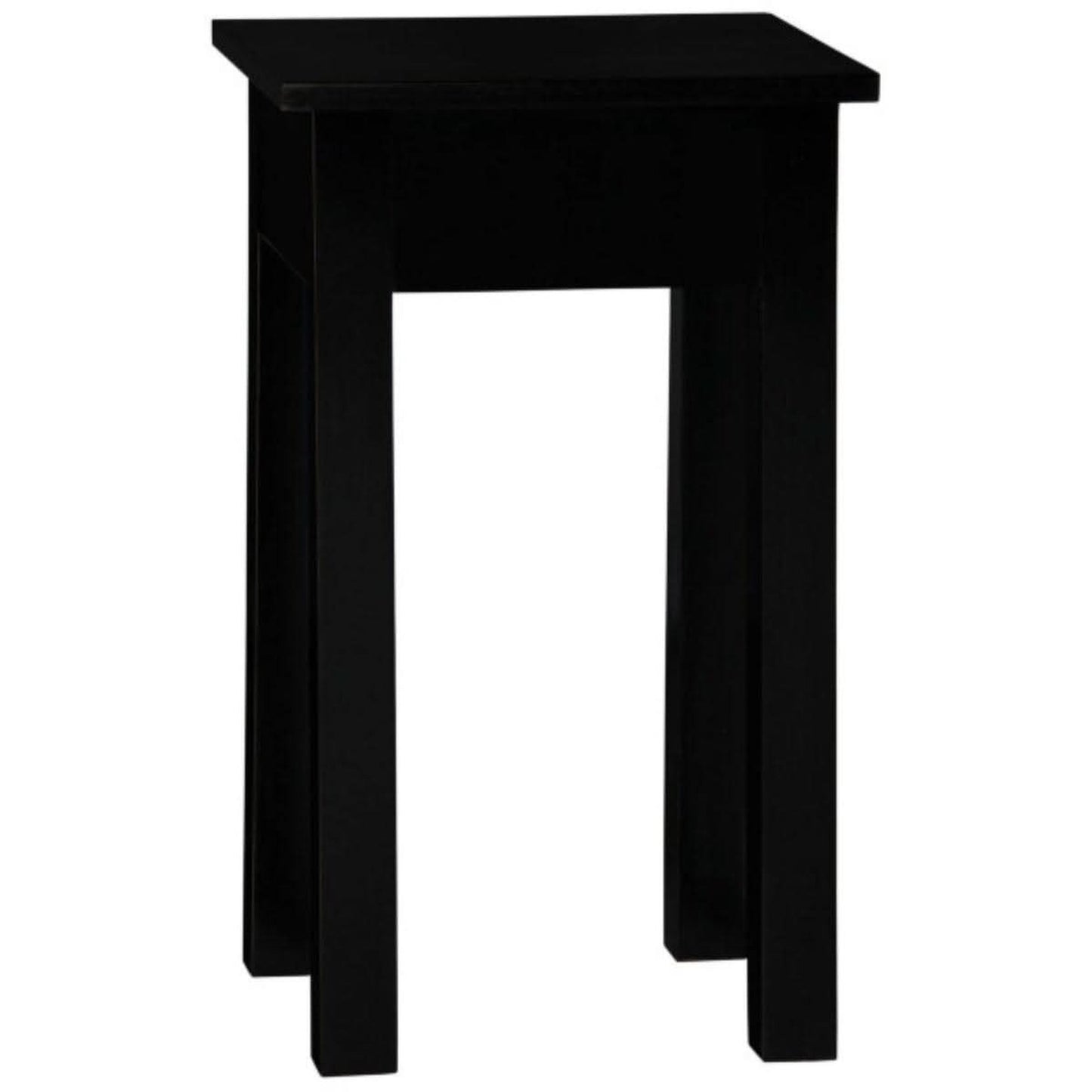 Straight Leg Solid Mahogany Side Table in Black side