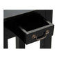 Straight Leg Solid Mahogany Side Table in Black styled