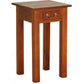 Straight Leg Solid Mahogany Side Table in Light Pecan
