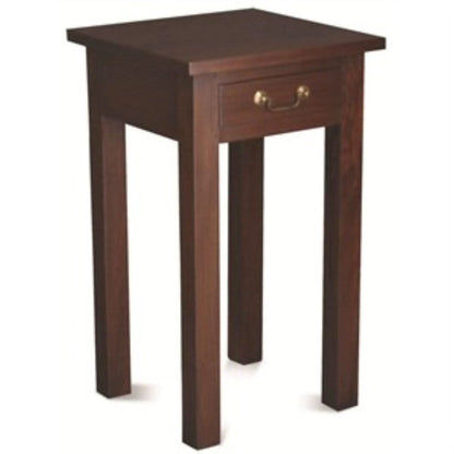 STRAIGHT LEG SIDE TABLE IN SOLID MAHOAGNY WITH 1 SINGLE DRAW - MAHOGANY