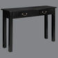 Straight Leg Solid Mahogany Console Table in Black