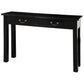 Straight Leg Solid Mahogany Console Table in Black top