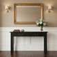 Straight Leg Solid Mahogany Console Table in Black drawers