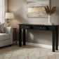 Straight Leg Solid Mahogany Console Table in Black styled