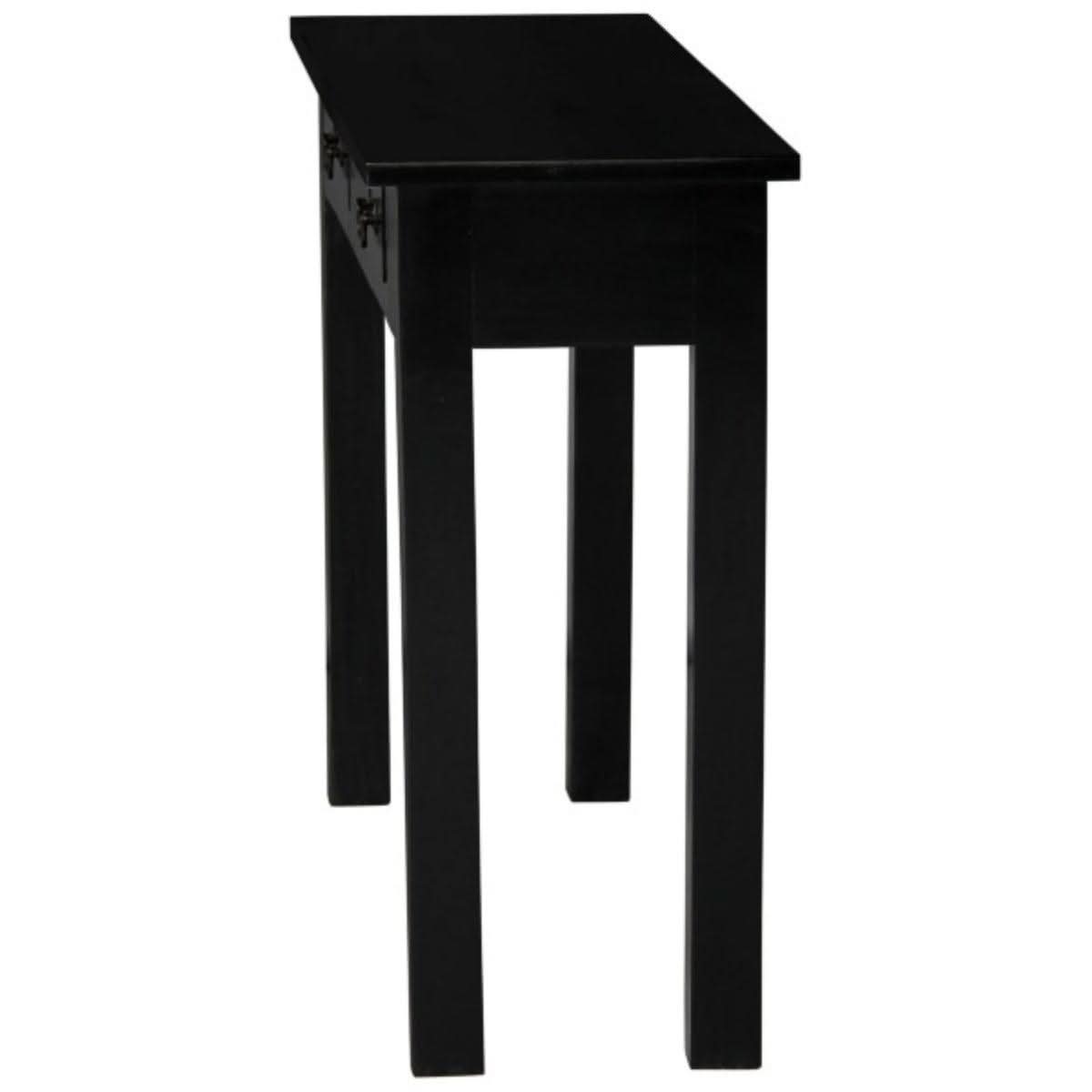 Straight Leg Solid Mahogany Console Table in Black leg detail