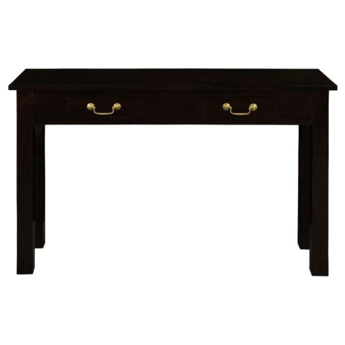 Straight Leg Solid Mahogany Console Table in Chocolate