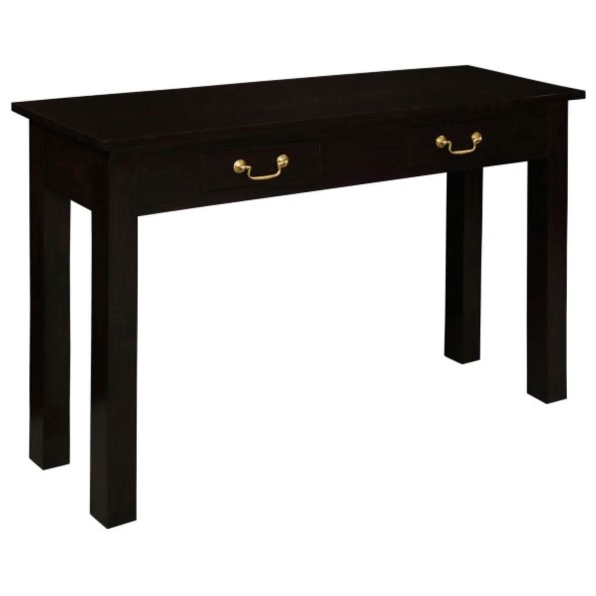 Straight Leg Solid Mahogany Console Table in Chocolate detail