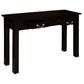 Straight Leg Solid Mahogany Console Table in Chocolate drawers