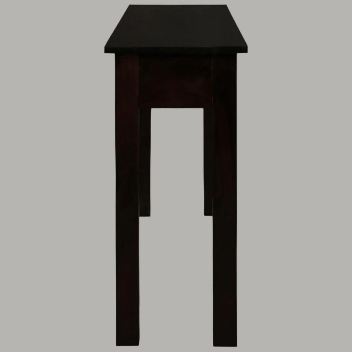 Straight Leg Solid Mahogany Console Table in Chocolate angle