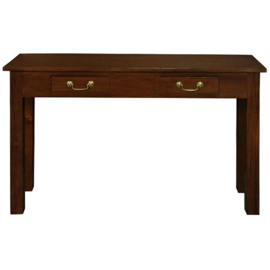 STRAIGHT LEG SOLID MAHOGANY TIMBER CONSOLE TABLE/HALL TABLE WITH 2 DRAWERS IN MAHOGANY COLOUR 120CM - MyChocolateWood