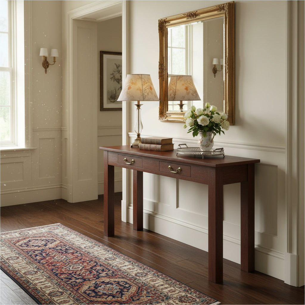 Mahogany Console Table with Drawers | MyChocolateWood