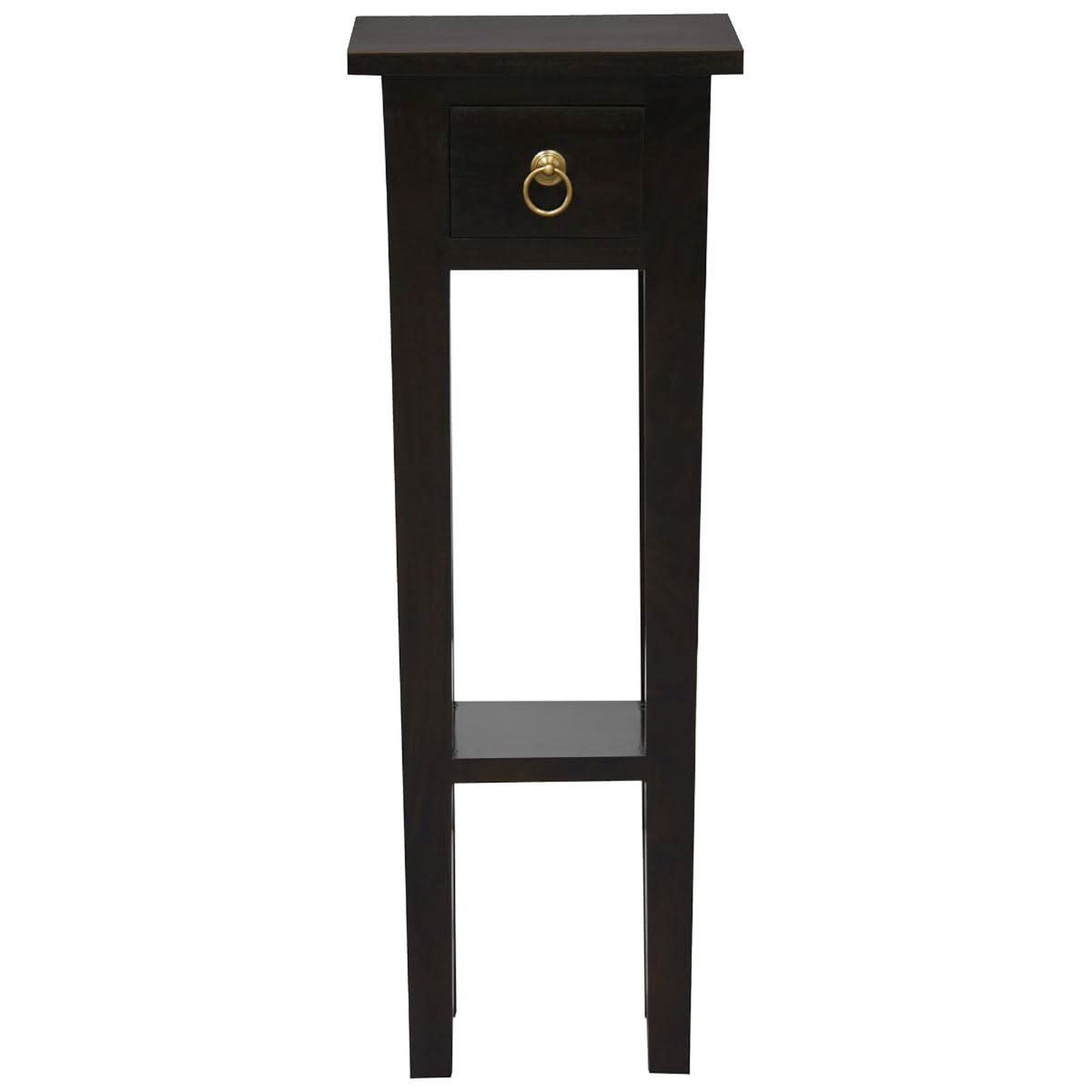 Straight Solid Mahogany Plant Stand in Chocolate