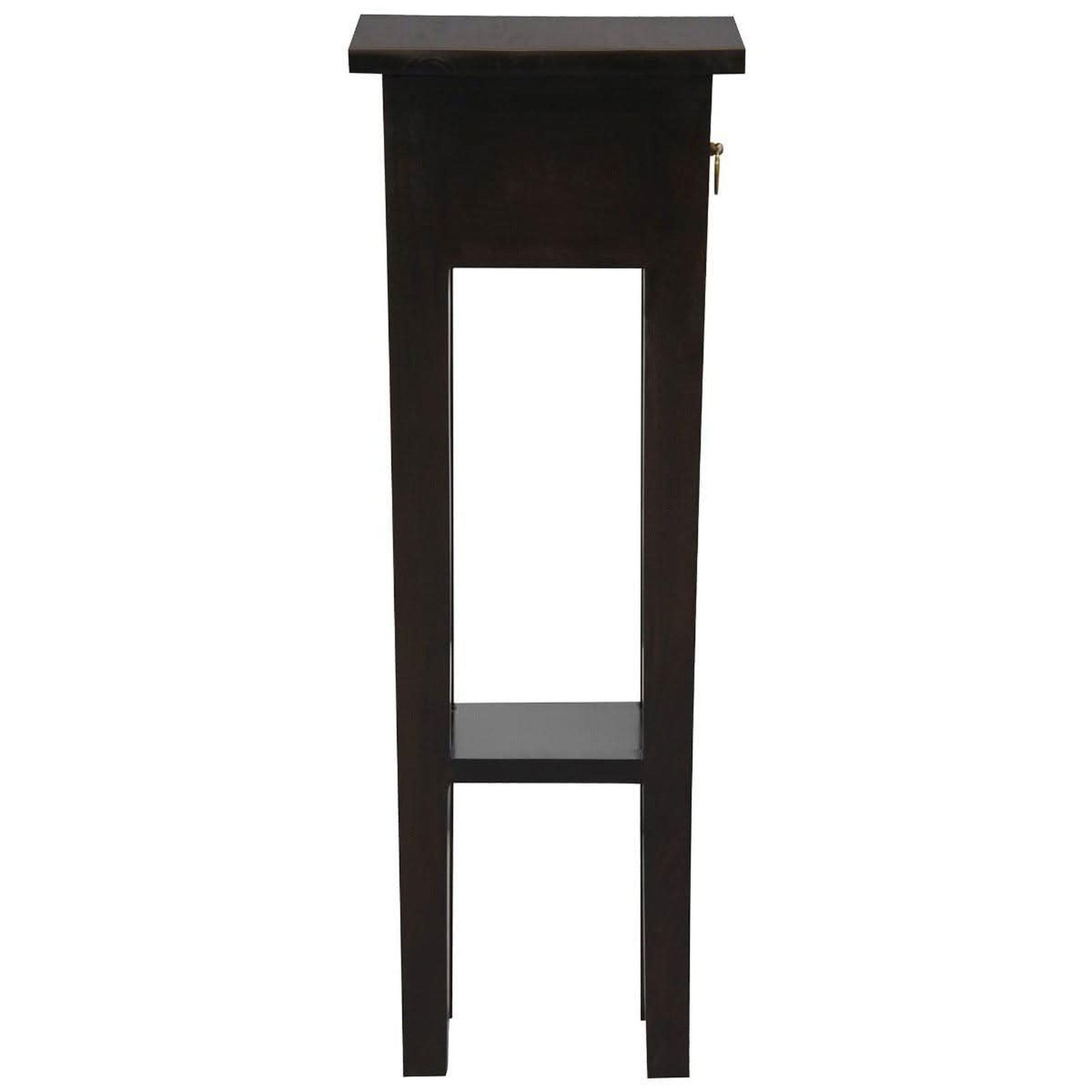 Straight Solid Mahogany Plant Stand in Chocolate styled