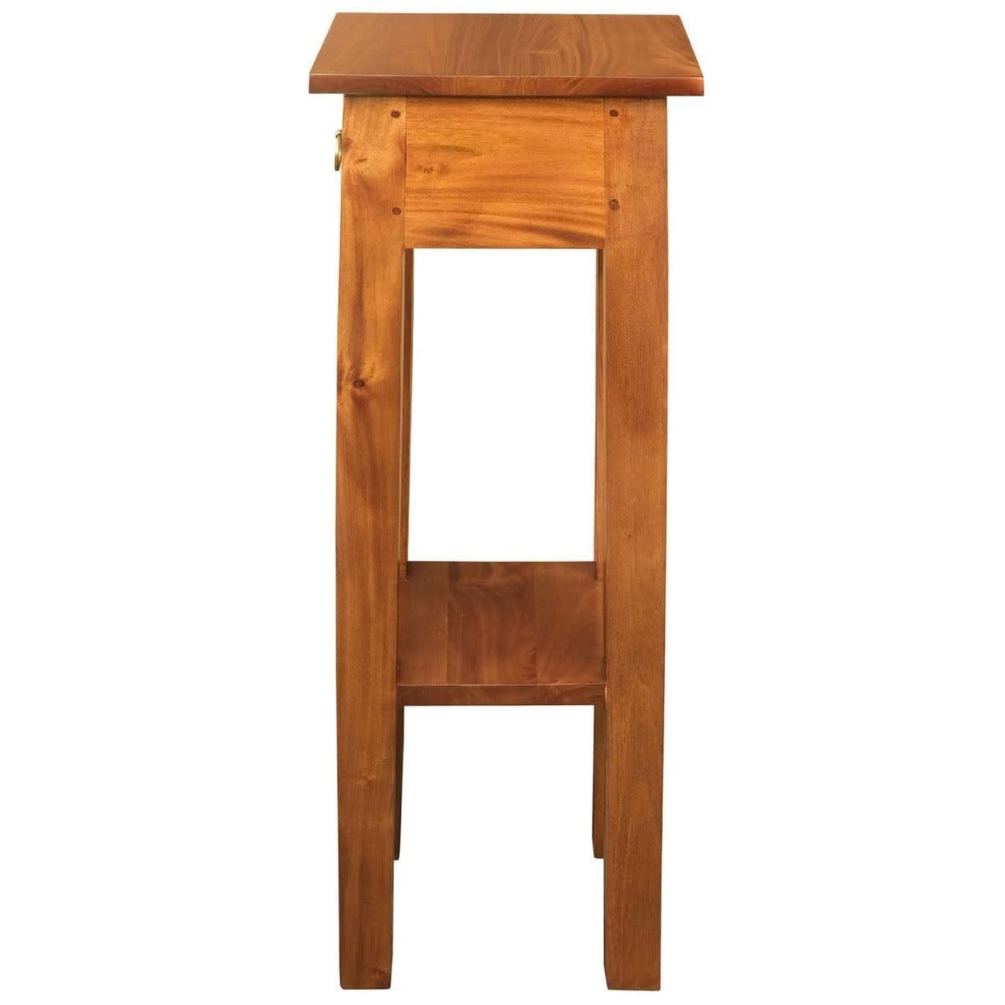 Straight Solid Mahogany Plant Stand in Light Pecan styled