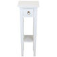 Straight Solid Mahogany Plant Stand in White
