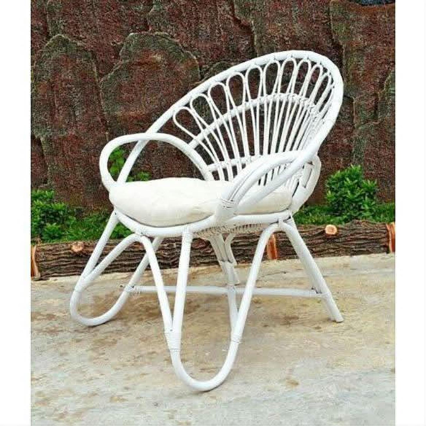 SUNFLOWER WHITE RATTAN LOUNGE CHAIR/ ACCENT CHAIR/ ARMCHAIR /EASY CHAIR