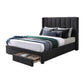Surri Fabric Bed with 2 Drawers in Licorice