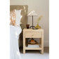 SWANN MAHOGANY FRAME RAFFIA 1 DRAWER BEDSIDE TABLE NIGHTSTAND - MyChocolateWood