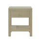 SWANN MAHOGANY FRAME RAFFIA 1 DRAWER BEDSIDE TABLE NIGHTSTAND - MyChocolateWood
