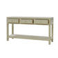 SWANN MAHOGANY FRAME RAFFIA WRAPPED HALL TABLE/CONSOLE TABLE 3 DRAWERS NATURAL - MyChocolateWood