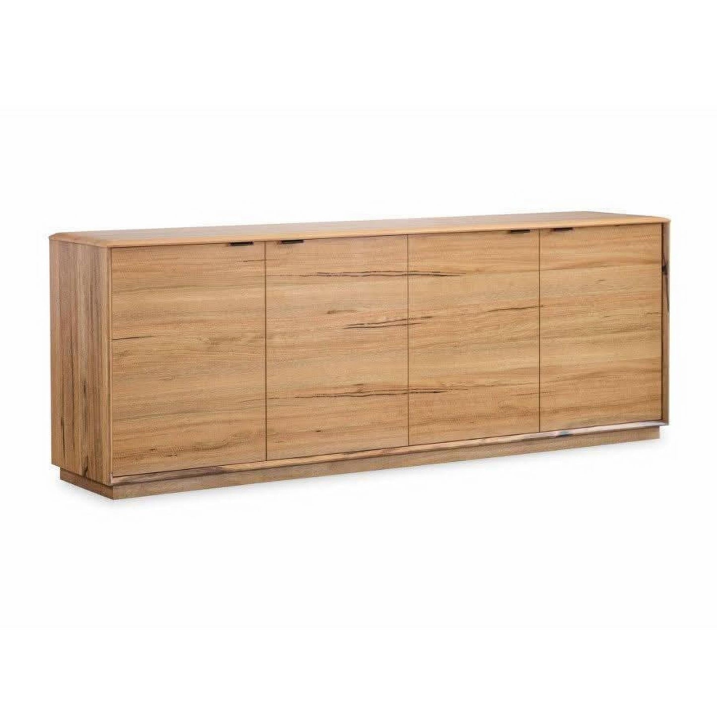 Tamworth 4-door buffet sideboard by Chocolate Wood in natural Marri wood with a sleek, modern design and ample storage space.