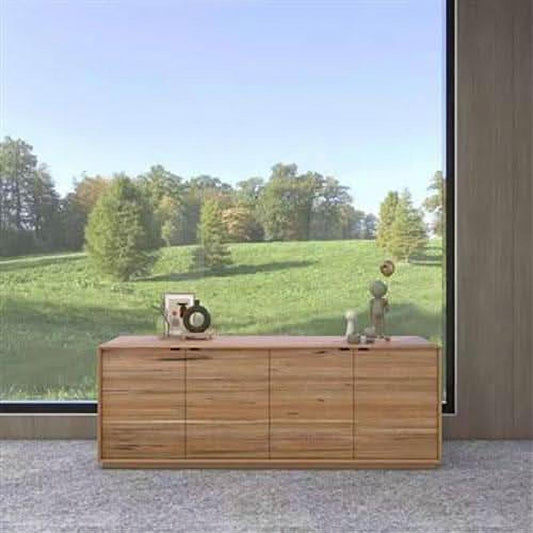 Tamworth 4-door buffet sideboard in Marri wood by MyChocolateWood, featuring natural wood finish and sleek storage design.