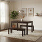Tanaka Solid Mahogany Dining Table + 2 Benches, 180cm in Chocolate - Chocolate Wood